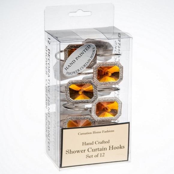 Carnation Home Fashions, Hand Painted & Crafted “Tiffany” Jeweled SC Hooks 12pc - Picture 1 of 9